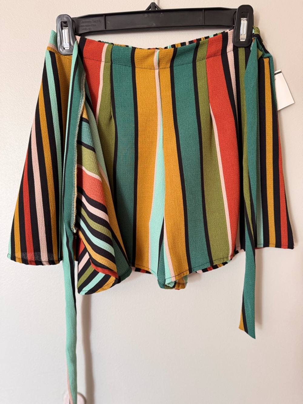 LAgypsy Striped Multicolor Skirt Shorts with Tie Waist